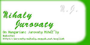 mihaly jurovaty business card